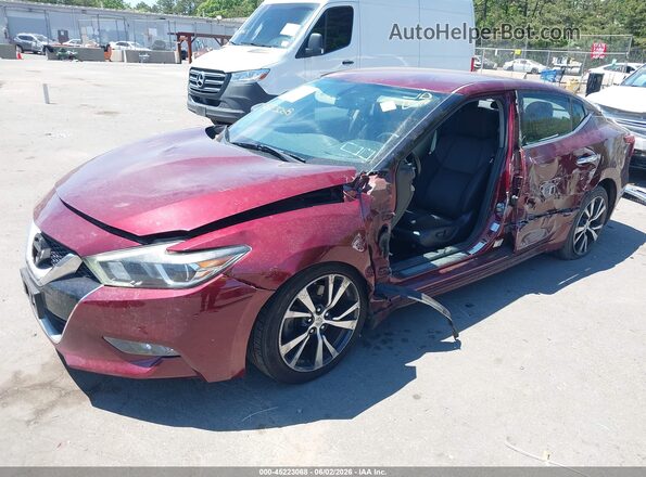 1N4AA6AP2GC901028 2016 NISSAN MAXIMA Red Առջևի ձախ երեք քառորդ տեսարան