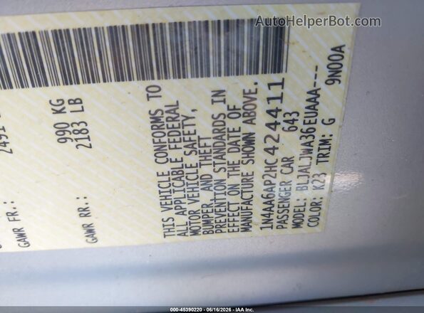 1N4AA6AP2HC424411 2017 NISSAN MAXIMA Silver Engine compartment view