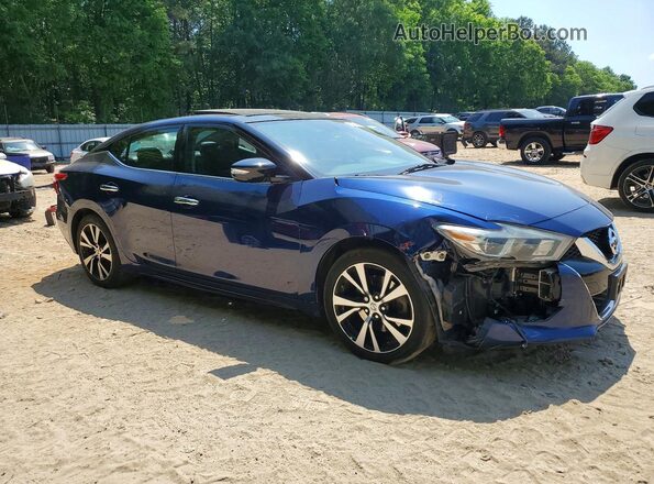 1N4AA6AP2JC386944 2018 NISSAN MAXIMA Синий Передняя правая четверть