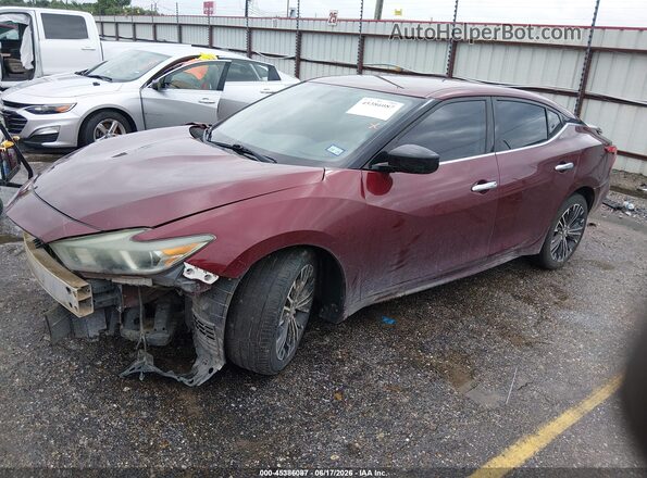 1N4AA6AP2JC399760 2018 NISSAN MAXIMA Burgundy Vista tres cuartos delantera izquierda