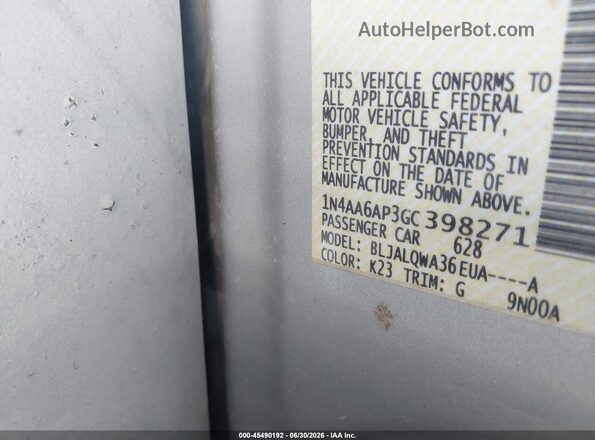 1N4AA6AP3GC398271 2016 NISSAN MAXIMA Серебряный Вид подкапотного пространства