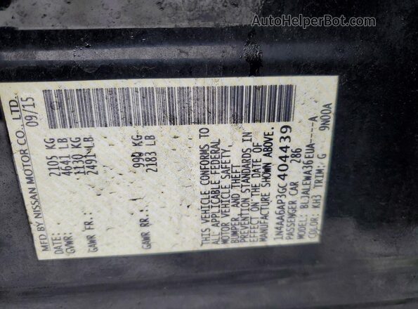 1N4AA6AP3GC404439 2016 NISSAN MAXIMA Черный Вид подкапотного пространства