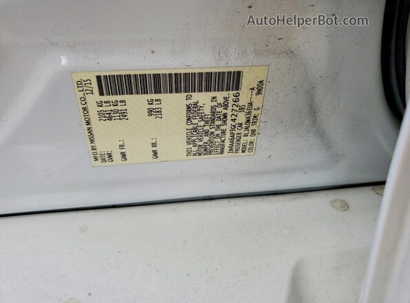 1N4AA6AP3GC427266 2016 NISSAN MAXIMA White ძრავის განყოფილების ხედი