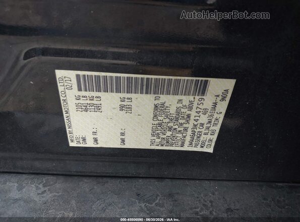 1N4AA6AP3HC414759 2017 NISSAN MAXIMA Black Vista del compartimento del motor