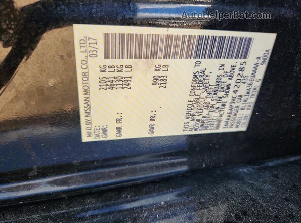 1N4AA6AP3HC420285 2017 NISSAN MAXIMA Black Engine compartment view