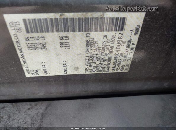 1N4AA6AP4GC400982 2016 NISSAN MAXIMA Black Engine compartment view