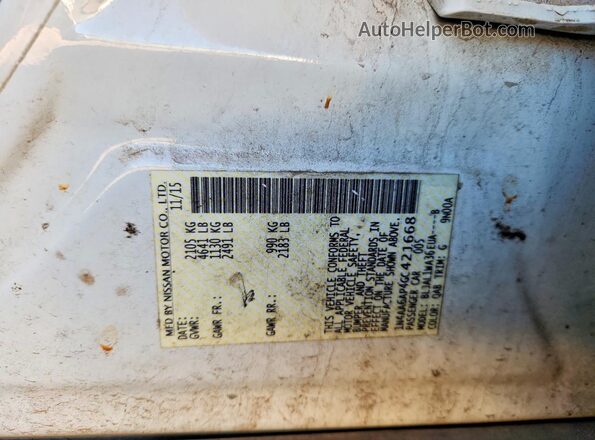 1N4AA6AP4GC421668 2016 NISSAN MAXIMA Белый Вид подкапотного пространства