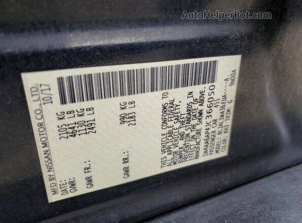 1N4AA6AP4JC366050 2018 NISSAN MAXIMA Black Vista de la etiqueta del VIN