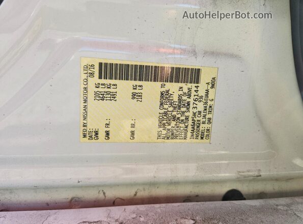 1N4AA6AP5HC376144 2017 NISSAN MAXIMA White Widok naklejki z numerem VIN