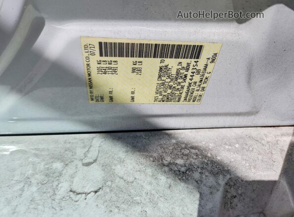 1N4AA6AP6HC444354 2017 NISSAN MAXIMA White Widok komory silnika