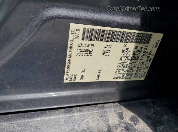 1N4AA6AP6JC378605 2018 NISSAN MAXIMA Gray VIN sticker view