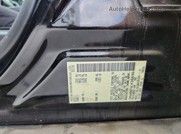 1N4AA6AP7GC436696 2016 NISSAN MAXIMA Black ძრავის განყოფილების ხედი
