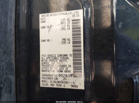 1N4AA6AP7GC902854 2016 NISSAN MAXIMA Blue Engine compartment view