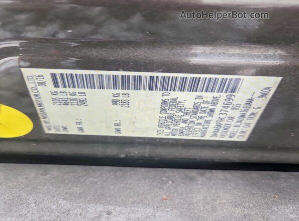 1N4AA6AP7HC374699 2017 NISSAN MAXIMA Charcoal Շարժիչի բաժամունքի տեսք