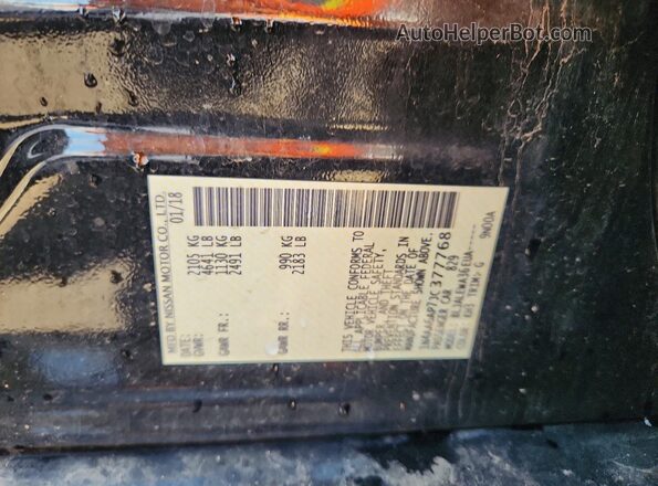 1N4AA6AP7JC377768 2018 NISSAN MAXIMA Black VIN կոդի պիտակի տեսք