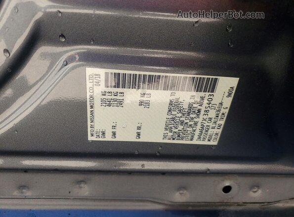 1N4AA6AP7JC385403 2018 NISSAN MAXIMA Gray VIN sticker view
