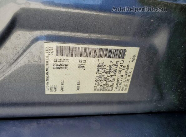 1N4AA6AP7JC387412 2018 NISSAN MAXIMA Gray Widok komory silnika