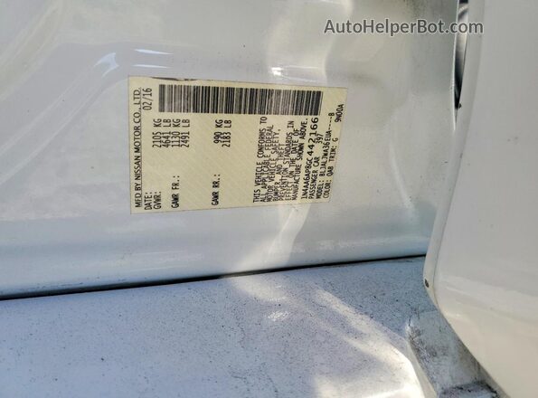 1N4AA6AP8GC442166 2016 NISSAN MAXIMA Белый Вид наклейки с VIN-кодом