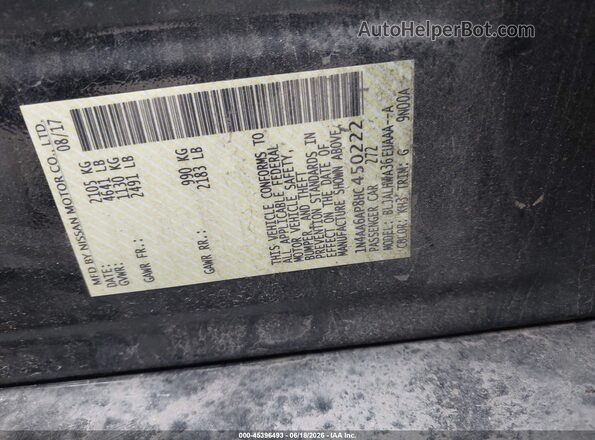 1N4AA6AP8HC450222 2017 NISSAN MAXIMA Black ძრავის განყოფილების ხედი