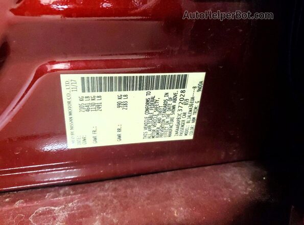 1N4AA6AP8JC372028 2018 NISSAN MAXIMA Burgundy Вид підкапотного простору