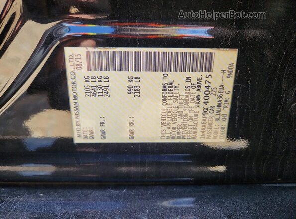 1N4AA6AP9GC400475 2016 NISSAN MAXIMA Black Engine compartment view