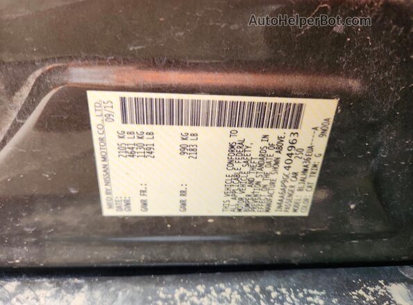 1N4AA6AP9GC404963 2016 NISSAN MAXIMA Gray 