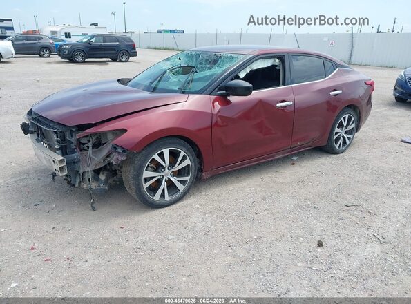 1N4AA6AP9HC409677 2017 NISSAN MAXIMA Red Առջևի ձախ երեք քառորդ տեսարան