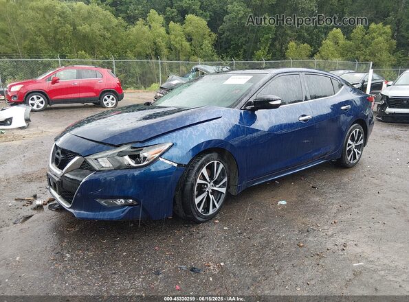 1N4AA6AP9JC368179 2018 NISSAN MAXIMA Blue წინა მარცხენა ხედი სამი მეოთხედიდან