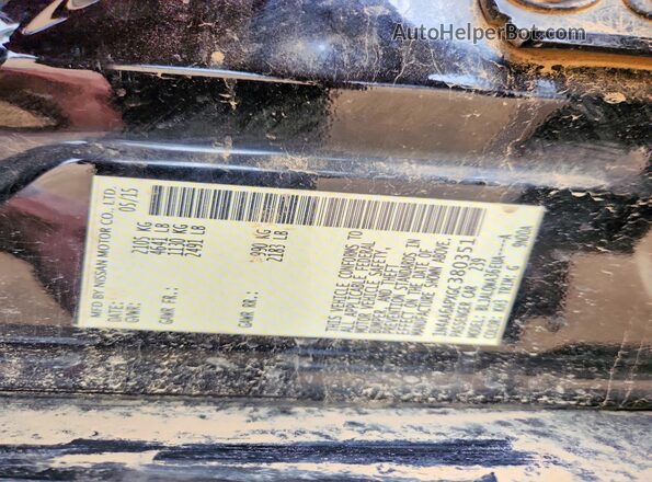 1N4AA6APXGC380351 2016 NISSAN MAXIMA Black VIN sticker view