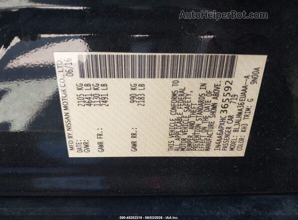 1N4AA6APXHC365592 2017 NISSAN MAXIMA Black 