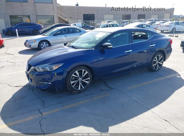 1N4AA6APXJC360768 2018 NISSAN MAXIMA Синий Передняя левая четверть