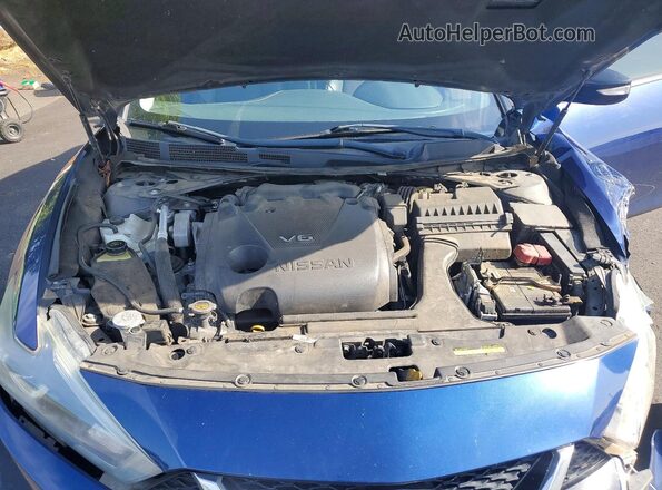 1N4AA6APXJC393950 2018 NISSAN MAXIMA Синий Вид задней части салона