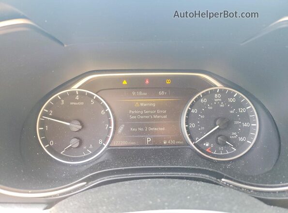 1N4AA6APXJC393950 2018 NISSAN MAXIMA Синий Вид щитка приборов