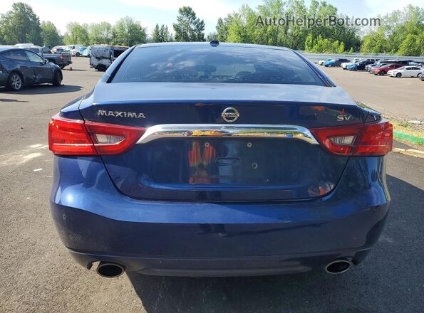 1N4AA6APXJC393950 2018 NISSAN MAXIMA Синий Вид сзади