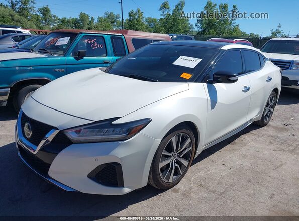 1N4AA6AV0KC366868 2019 NISSAN MAXIMA White წინა მარცხენა ხედი სამი მეოთხედიდან