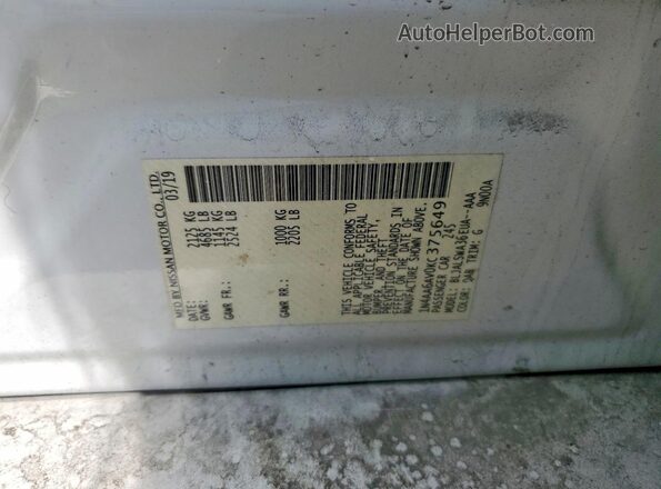 1N4AA6AV0KC375649 2019 NISSAN MAXIMA White Շարժիչի բաժամունքի տեսք