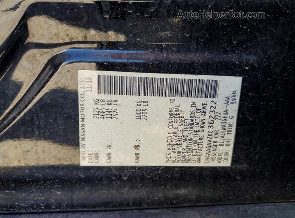 1N4AA6AV2KC362322 2019 NISSAN MAXIMA Black 