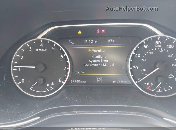 1N4AA6AV2KC379346 2019 NISSAN MAXIMA Черный Вид салона спереди