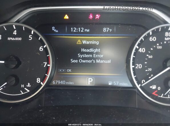 1N4AA6AV2KC379346 2019 NISSAN MAXIMA Черный Вид щитка приборов