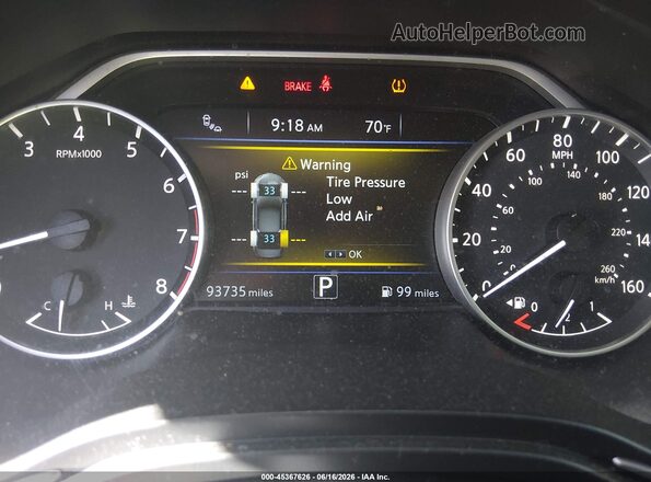 1N4AA6AV6KC373601 2019 NISSAN MAXIMA Black Widok tylnych siedzeń