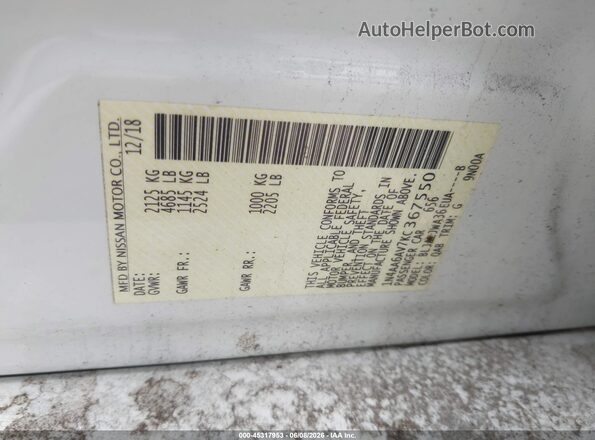 1N4AA6AV7KC367550 2019 NISSAN MAXIMA White Շարժիչի բաժամունքի տեսք