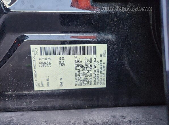 1N4AA6AV9KC383443 2019 NISSAN MAXIMA Черный 