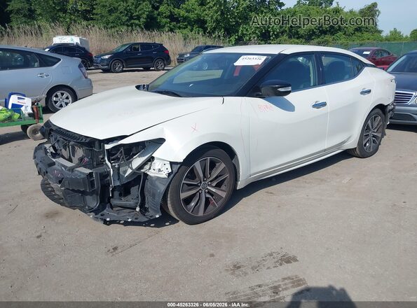 1N4AA6AVXKC366117 2019 NISSAN MAXIMA White წინა მარცხენა ხედი სამი მეოთხედიდან