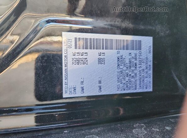 1N4AA6CV2PC510750 2023 NISSAN MAXIMA Black Engine compartment view