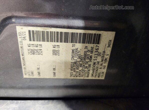1N4AA6CV3MC511367 2021 NISSAN MAXIMA Silver 