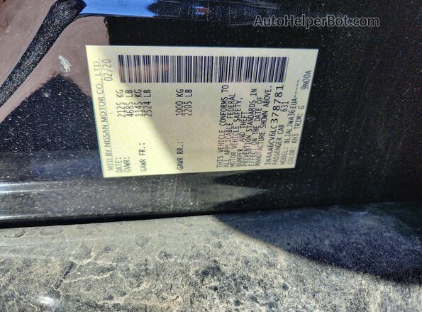 1N4AA6CV6LC378781 2020 NISSAN MAXIMA Black Vista del compartimento del motor
