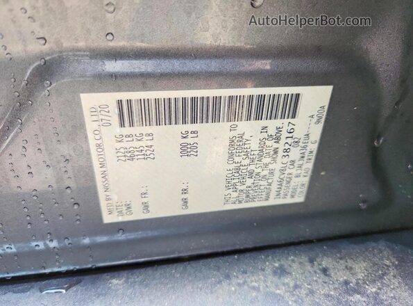 1N4AA6CV8LC382167 2020 NISSAN MAXIMA Gray Widok naklejki z numerem VIN