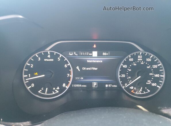 1N4AA6CV9LC365765 2020 NISSAN MAXIMA Gray ხელსაწყოთა პანელის ხედი