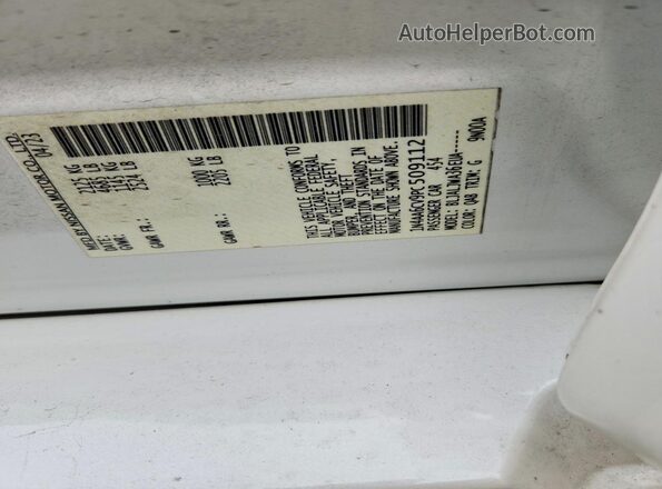 1N4AA6CV9PC509112 2023 NISSAN MAXIMA White ძრავის განყოფილების ხედი