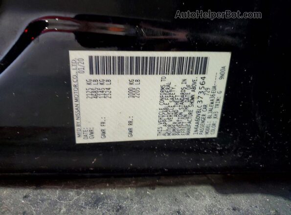 1N4AA6DV8LC373564 2020 NISSAN MAXIMA Black Շարժիչի բաժամունքի տեսք